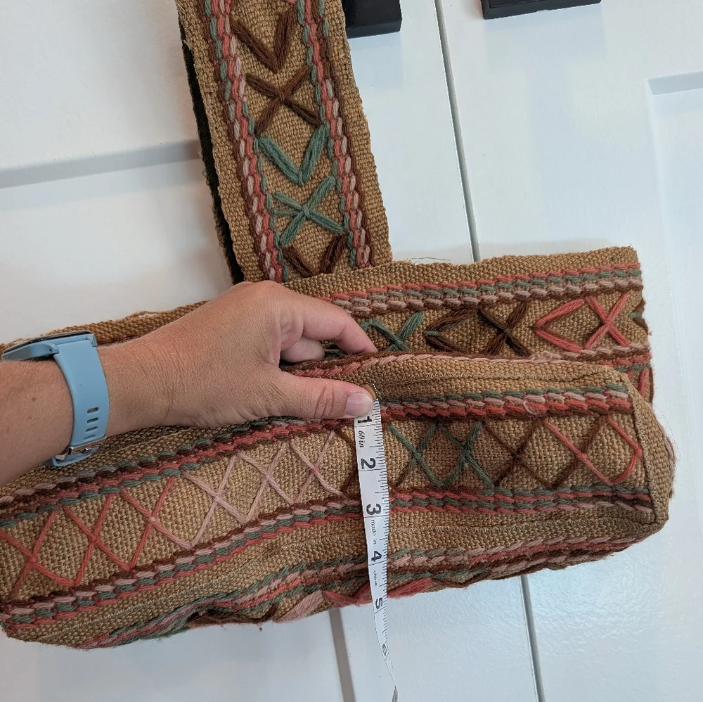 Bohemian Boho Multicolor Embroidered Woven Tote Bag
